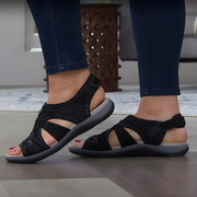 Women's sandals with cut-out detailing, multiple straps and a slingback strap