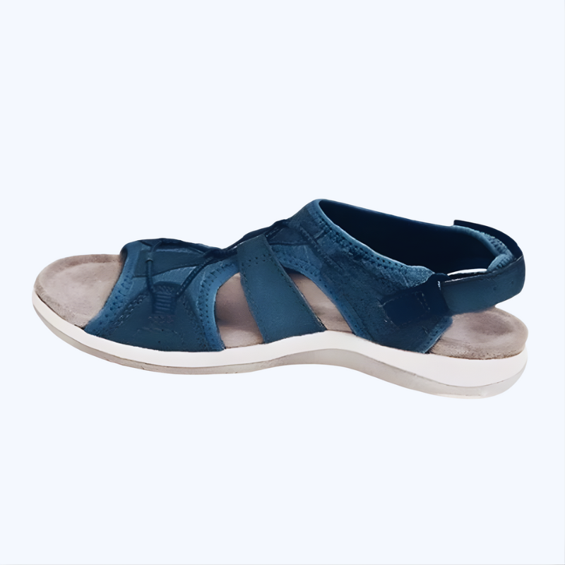 Women's sandals with cut-out detailing, multiple straps and a slingback strap