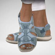 Women's sandals with cut-out detailing, multiple straps and a slingback strap