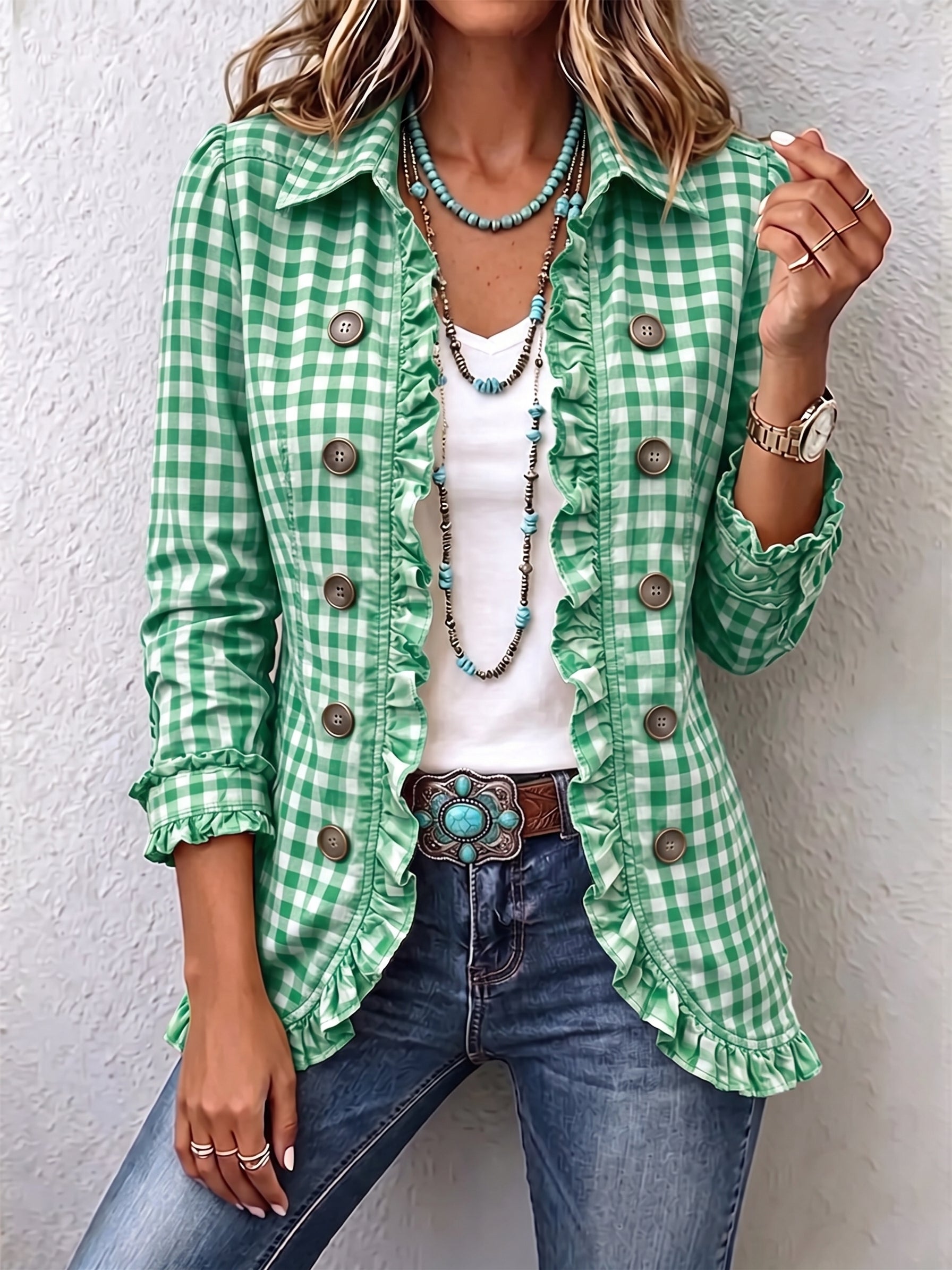 Johanna | Crinkle Jacket With Button Front