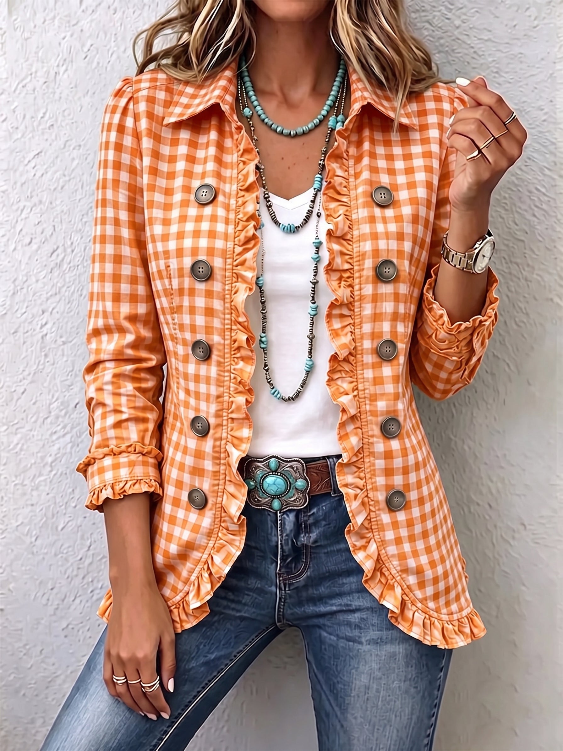 Johanna | Crinkle Jacket With Button Front