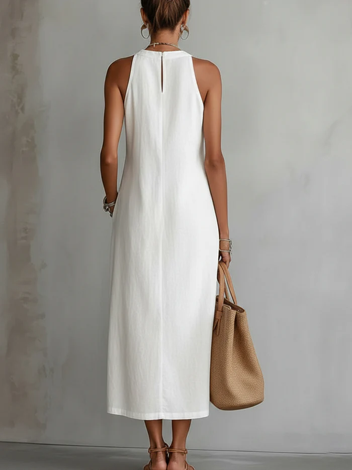 CHLOE | SLEEVELESS MIDI SUMMER DRESS