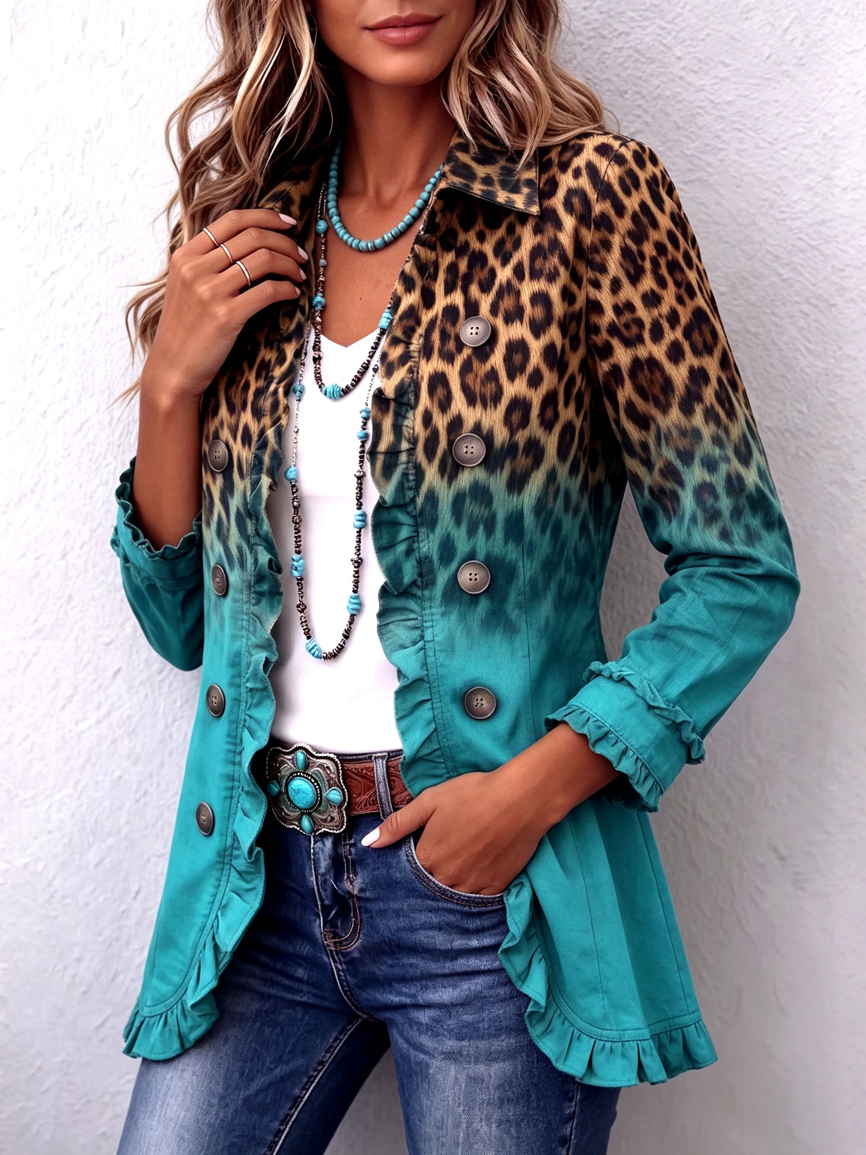 KLARA | LEOPARD-PRINT OMBRÉ BLAZER