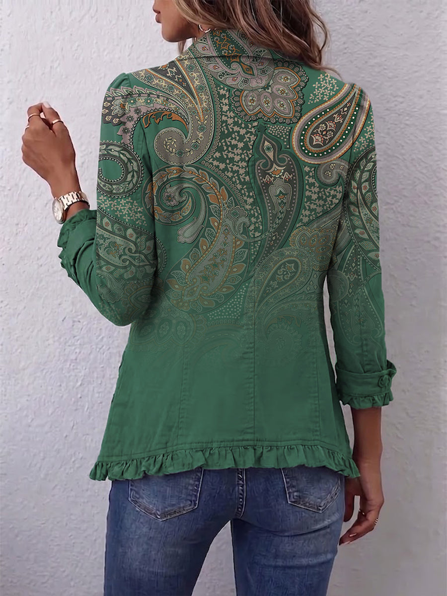HANNAH | RUFFLED LONG-SLEEVE JACKET