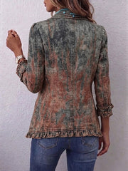 Ella | Vintage Ruffle Jacket With Textured Ombré