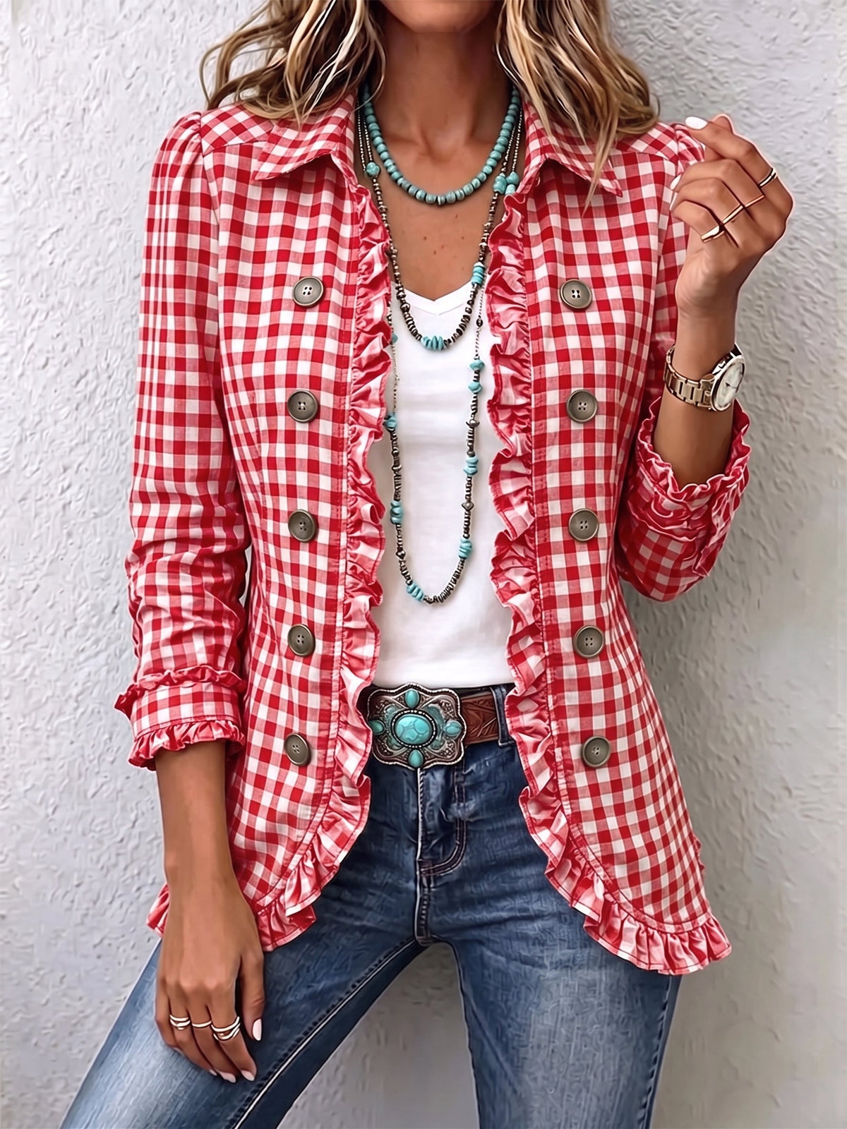 Johanna | Crinkle Jacket With Button Front