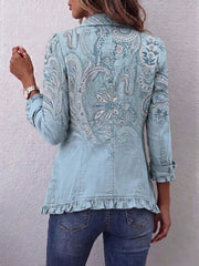Helene | Vintage Jacket With Paisley Motif And Ruches