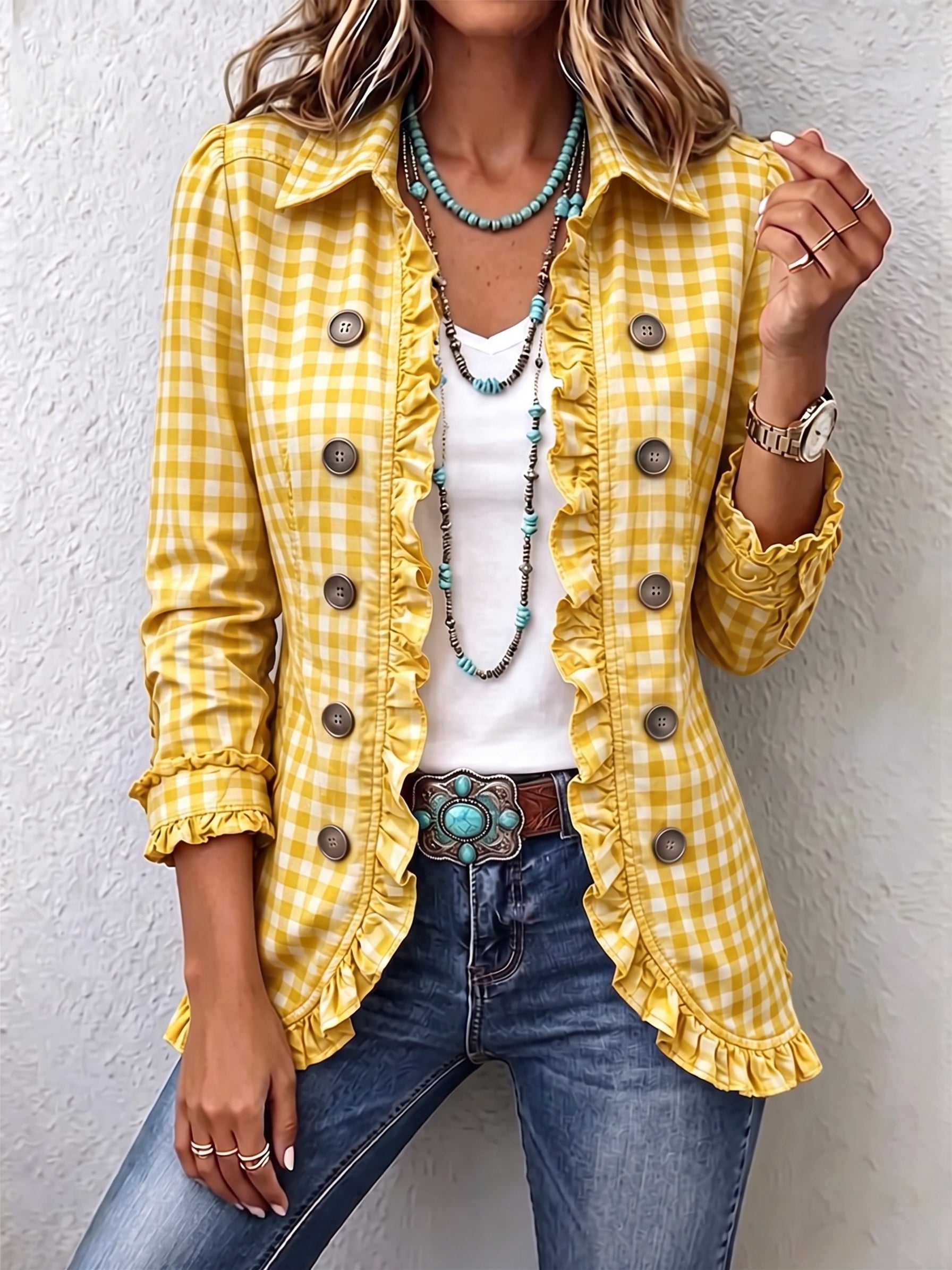 Johanna | Crinkle Jacket With Button Front