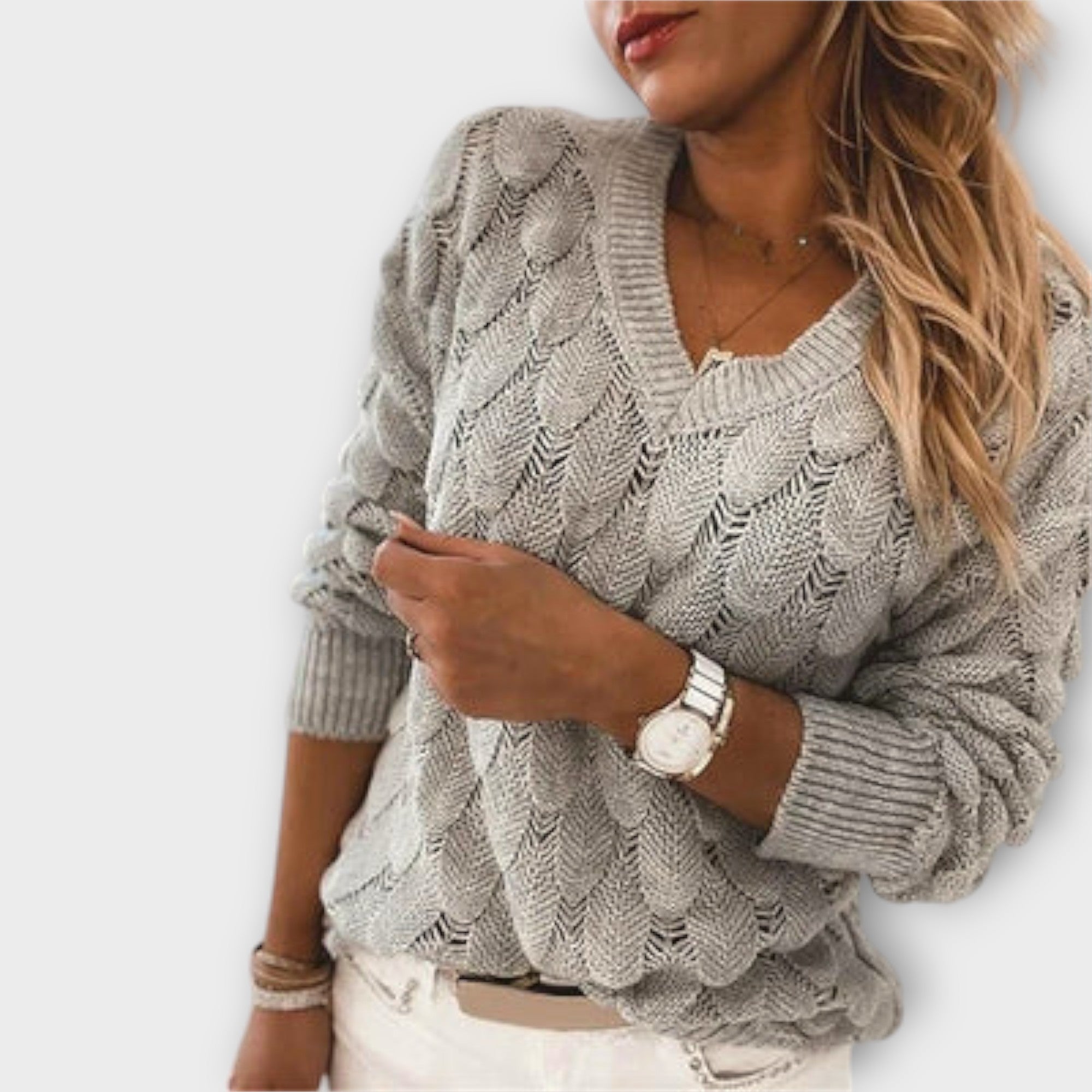 NOEMIER | PRINTED V-NECK JUMPER