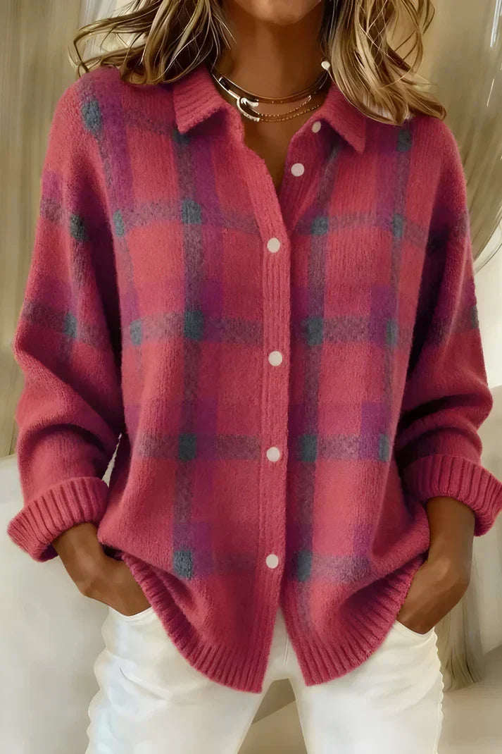 DENISE | CHECK LIGHTWEIGHT CARDIGAN