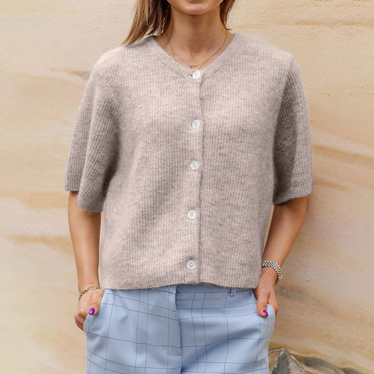 Rosalba | Short-Sleeve Button Cardigan