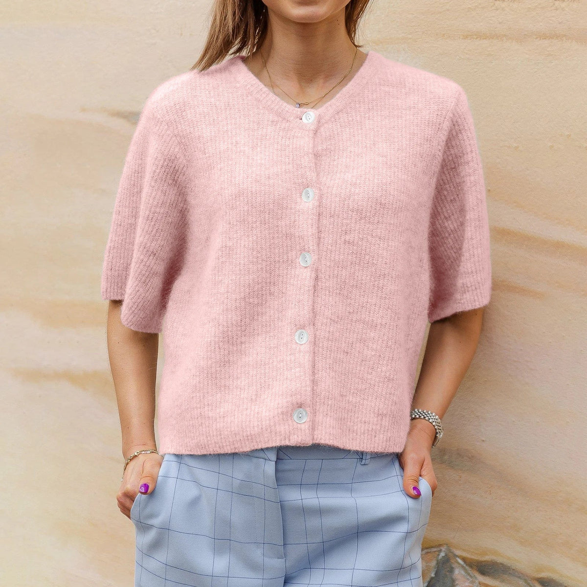 Rosalba | Short-Sleeve Button Cardigan