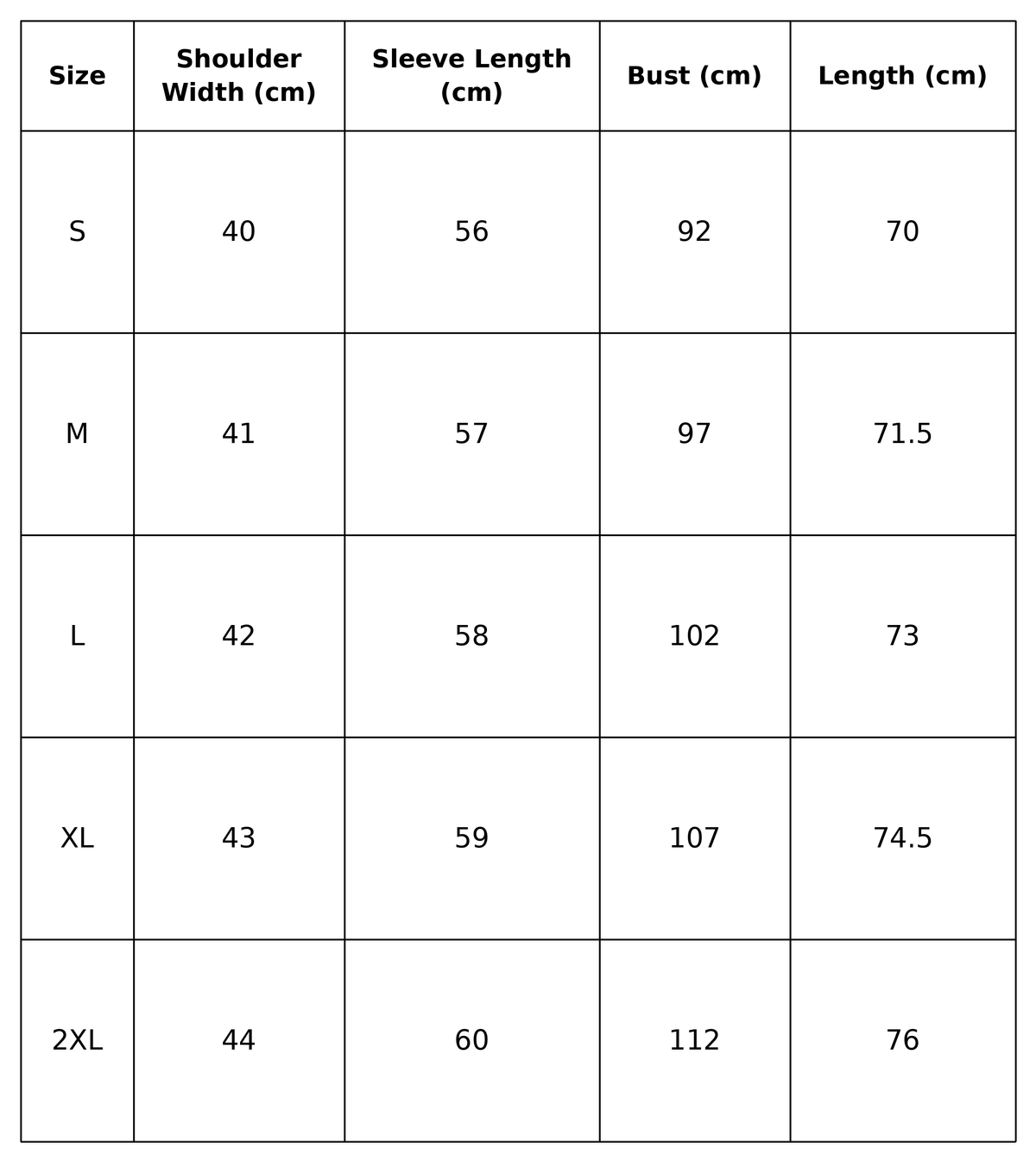 Size guide