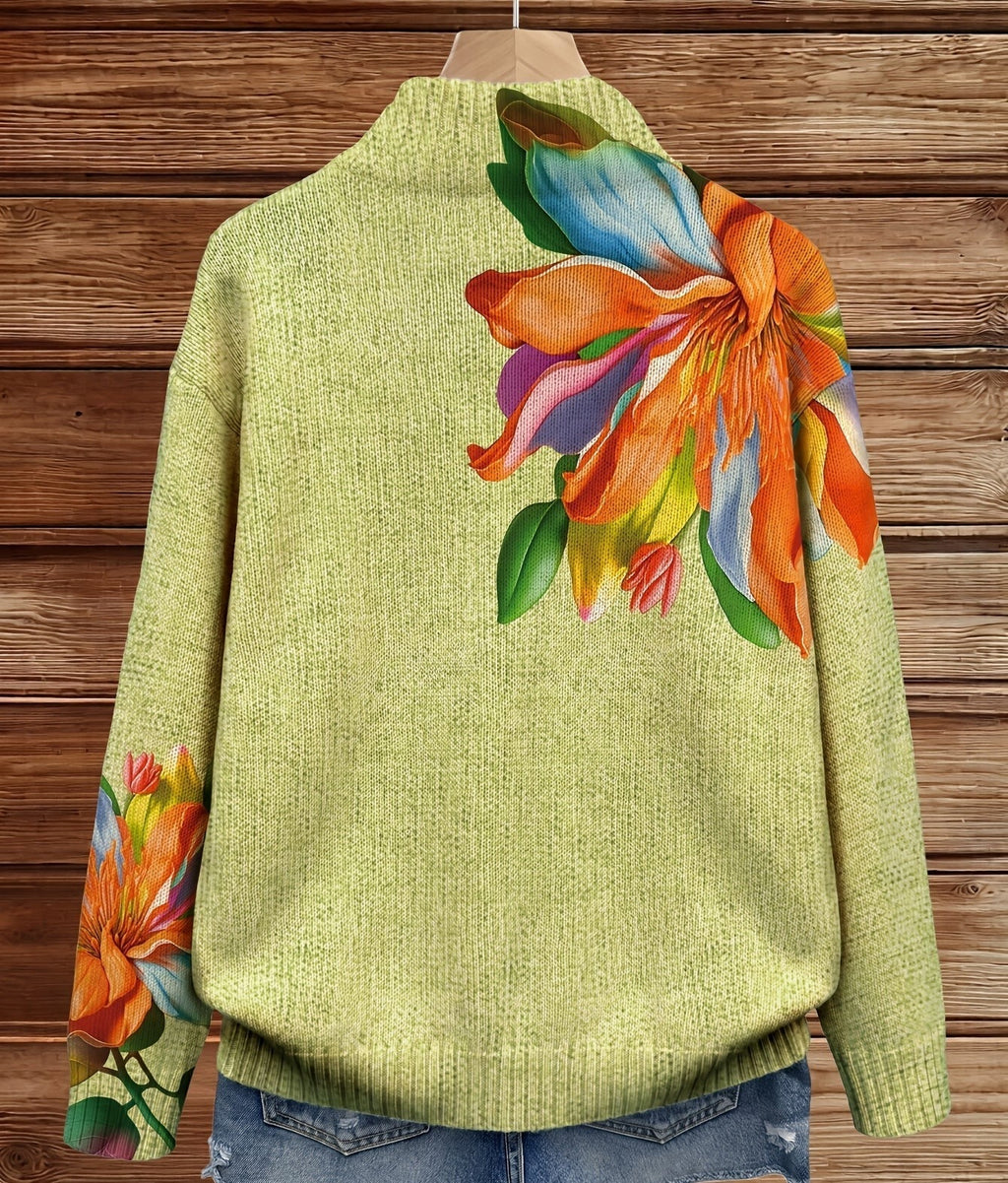 EMANUELA | TROPICAL LILY ZIP CARDIGAN