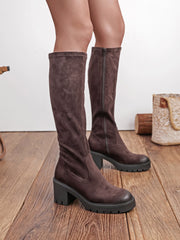 Ambrosina high stretch-shaft boots in brown