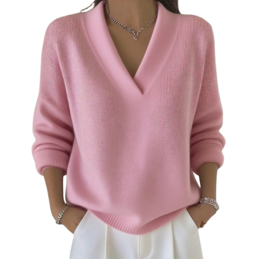 Safiya | Soft Relaxed-Fit V-Neck Jumper