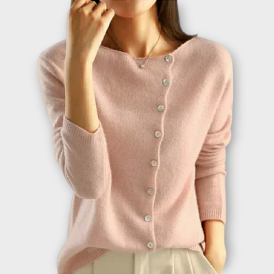 Bridget | Comfortable Grey Cardigan with Button Closure