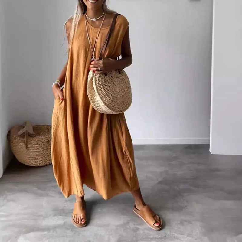 AMARIS | POCKET-DETAIL SLEEVELESS DRESS