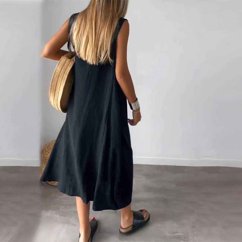 AMARIS | POCKET-DETAIL SLEEVELESS DRESS