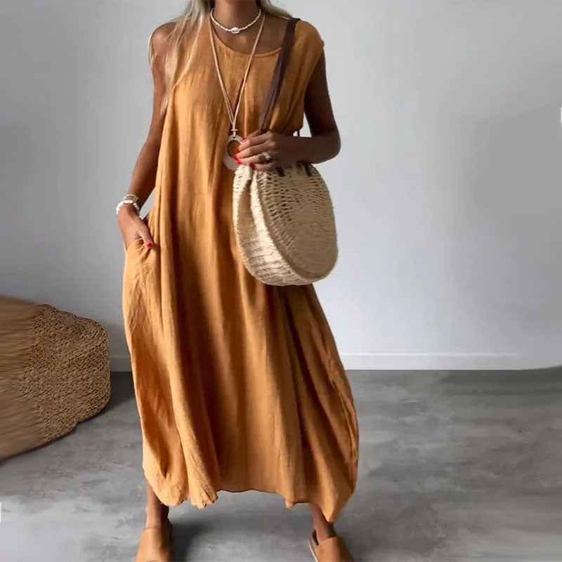 AMARIS | POCKET-DETAIL SLEEVELESS DRESS