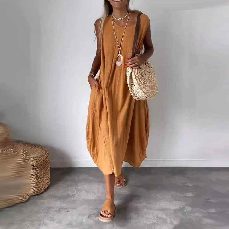 AMARIS | POCKET-DETAIL SLEEVELESS DRESS