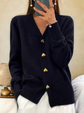 AMY | BUTTON-FRONT V-NECK CARDIGAN