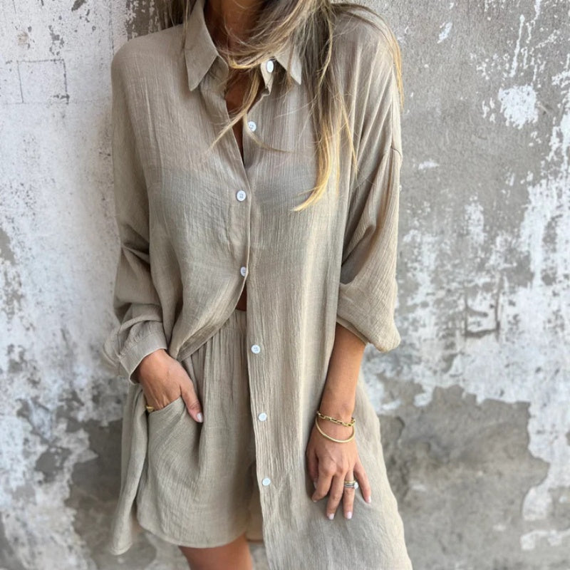 CARMEN | BUTTON-FRONT RELAXED-FIT CO-ORD SET