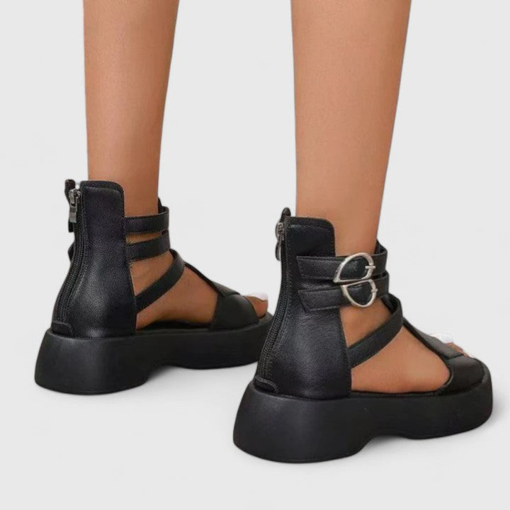 IVANA | ZIP-UP BUCKLE SANDALS