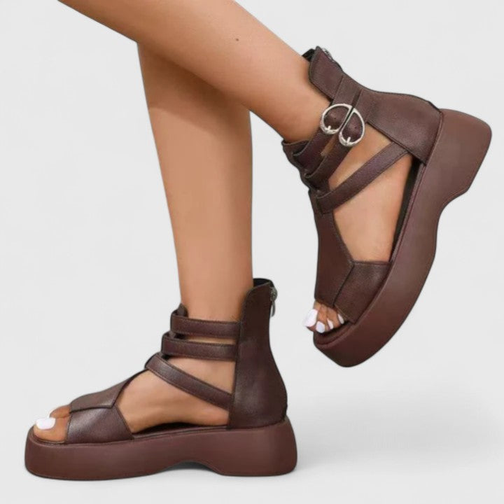 IVANA | ZIP-UP BUCKLE SANDALS