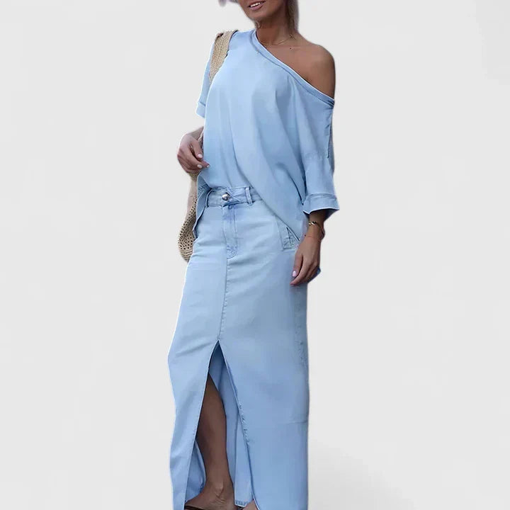 AVERLYNN | DENIM MAXI CO-ORD SET