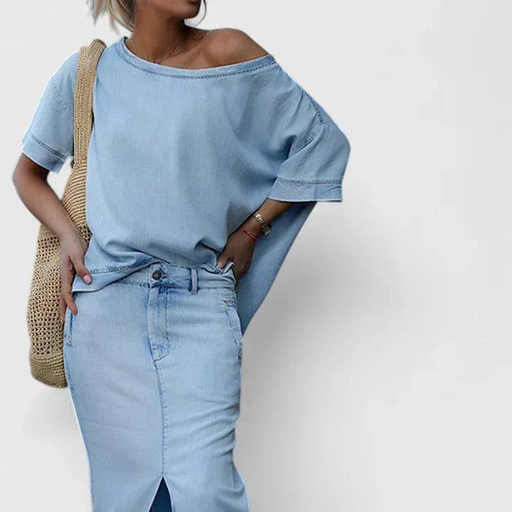 AVERLYNN | DENIM MAXI CO-ORD SET