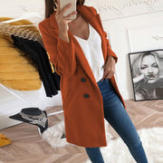 Nokuthula | Long Wool-Blend Lapel Coat in Yellow