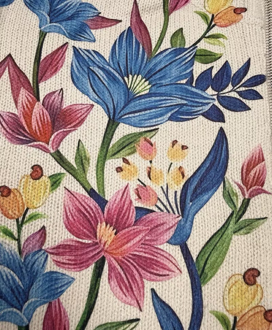 RENATA | BOTANICAL FLORAL ZIP CARDIGAN
