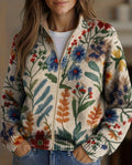 RENATA | BOTANICAL FLORAL ZIP CARDIGAN