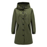 Tia | Long Button-Front Hooded Coat