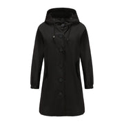 Tia | Long Button-Front Hooded Coat