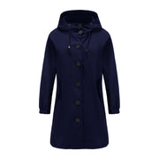 Tia | Long Button-Front Hooded Coat