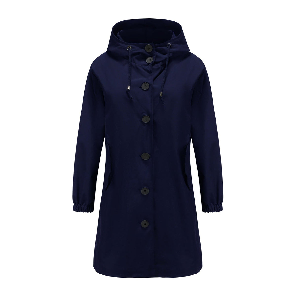 Tia | Long Button-Front Hooded Coat