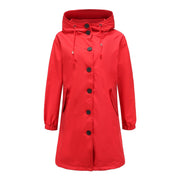 Tia | Long Button-Front Hooded Coat
