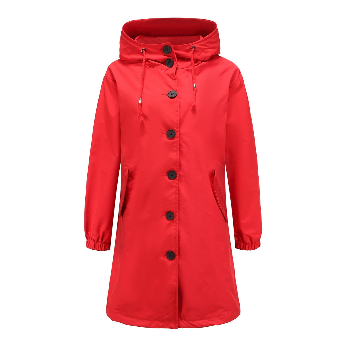 Tia | Long Button-Front Hooded Coat