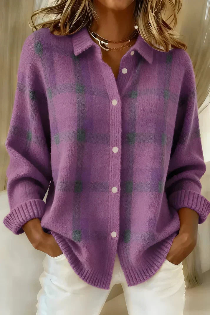 Bethan | Soft Plaid Cardigan