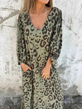 JESSA | LEOPARD-PRINT POCKET-DETAIL MAXI DRESS