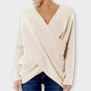 Heidi | Green Knitted Jumper With V-Neck
