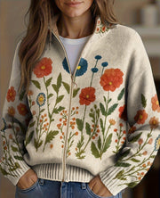 Angela | Cardigan Zip With Wild Floral